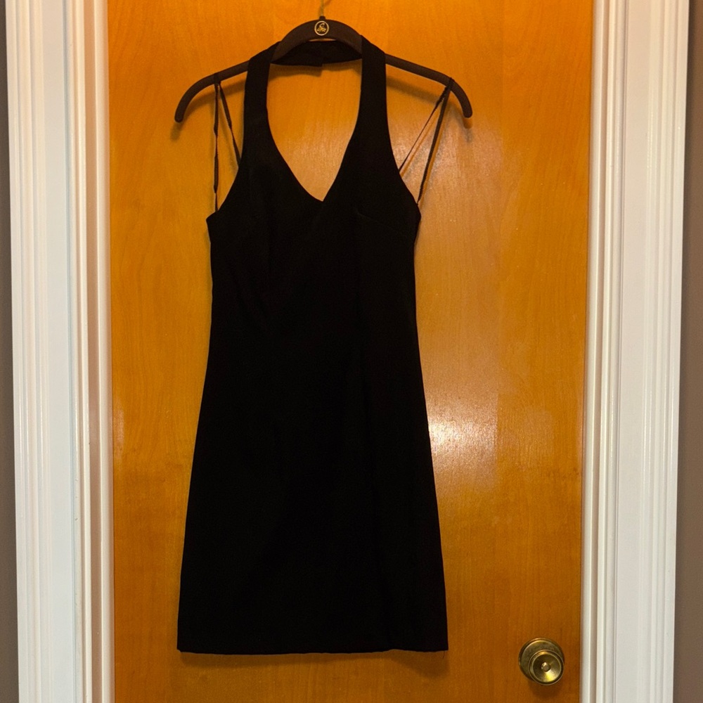 Elegant Black Halter Dress